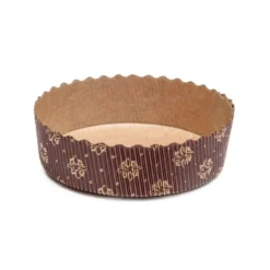 Bakvorm Karton Rond Ø10x3cm Bruin/Goud (per stuk)