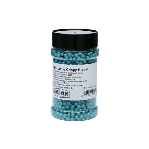 BrandNewCake Chocolade Crispy Parels Blauw 190g