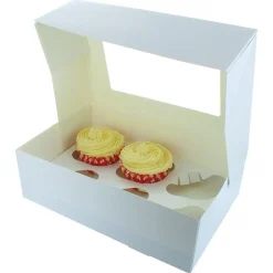 Cupcake Doosje 6 / 12 MINI Wit (incl. tray-venster) 3st.