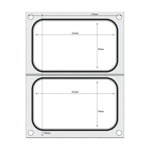 Hendi Traysealer matrix 2x container 178x113 mm