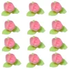 Ouwel rozen met 3 groene blaadjes Roze, 81 stuks