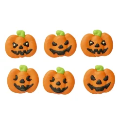Suikerdecoratie Halloween Pompoen Ø3,5 cm 6 stuks